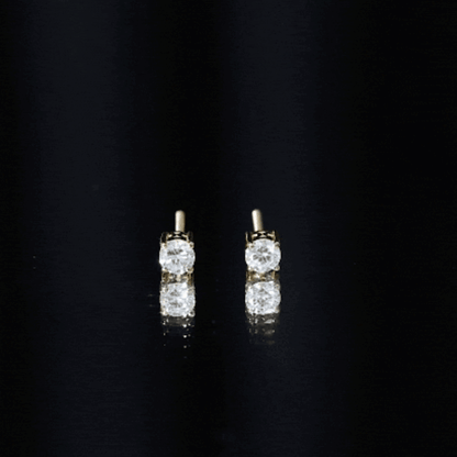 Brilliant Cut Diamond Solitaire Stud Earrings in Prong Setting