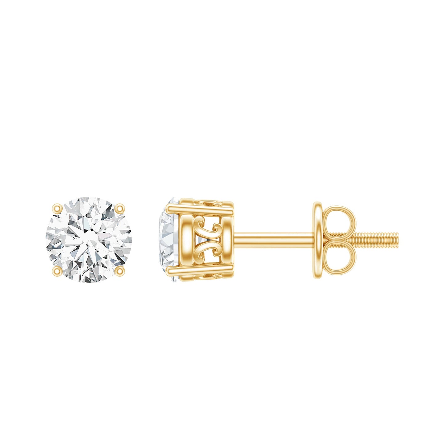Brilliant Cut Diamond Solitaire Stud Earrings in Prong Setting