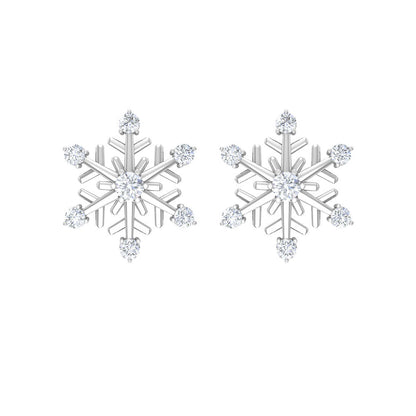 Diamond Snowflake Christmas Earrings