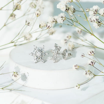 Diamond Snowflake Christmas Earrings