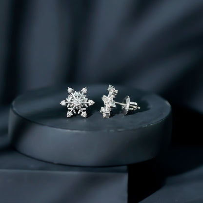 Diamond Snowflake Christmas Earrings