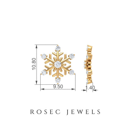 Diamond Snowflake Christmas Earrings