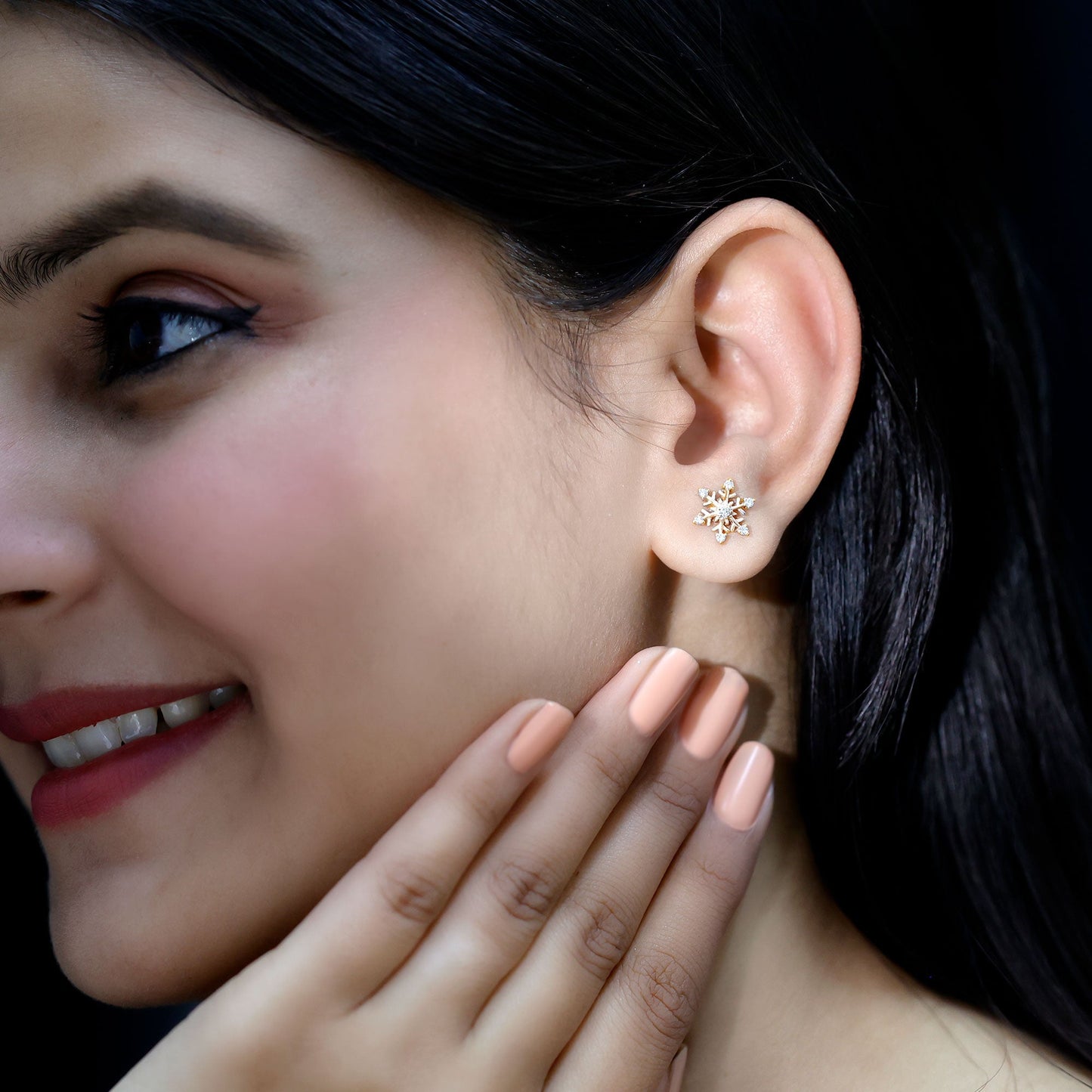 Diamond Snowflake Christmas Earrings