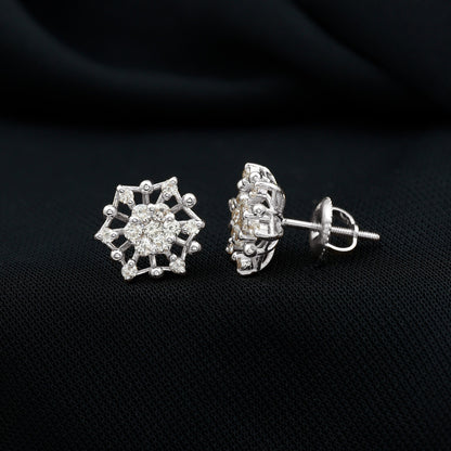 Diamond Cluster Stud Earrings