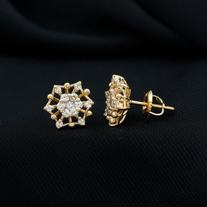 Diamond Cluster Stud Earrings