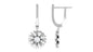 Natural Diamond Flower Drop Hoop Earrings