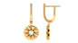Natural Diamond Flower Drop Hoop Earrings