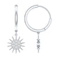 Certified Diamond Sunburst Hoop Earrings