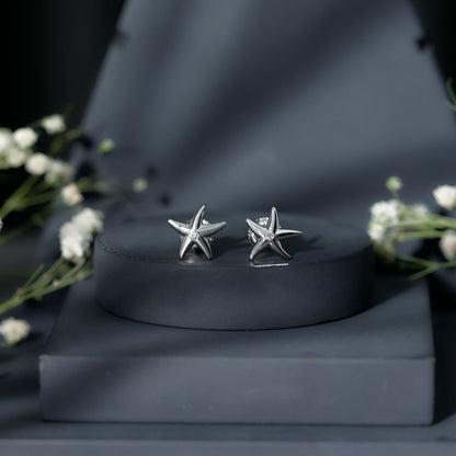 Diamond Starfish Stud Earrings for Women