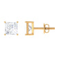 Natural Princess Cut Diamond Stud Earrings with Certificate