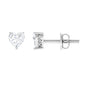 Certified Real Diamond Heart Shaped Earrings with Screw Back