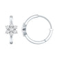 Diamond Flower Hoop Earrings For Her