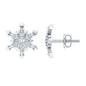 Bezel Set Diamond Snowflake Stud Earrings