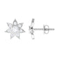 Natural Diamond Flower Earrings with Screw Back