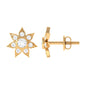 Natural Diamond Flower Earrings with Screw Back