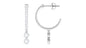 Diamond Hoop Drop Earrings in Bezel Setting