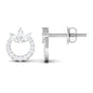 Natural Diamond Circle Stud Earrings with Certificate