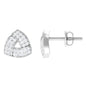 Minimal Diamond Triangle Earrings with Screw Back