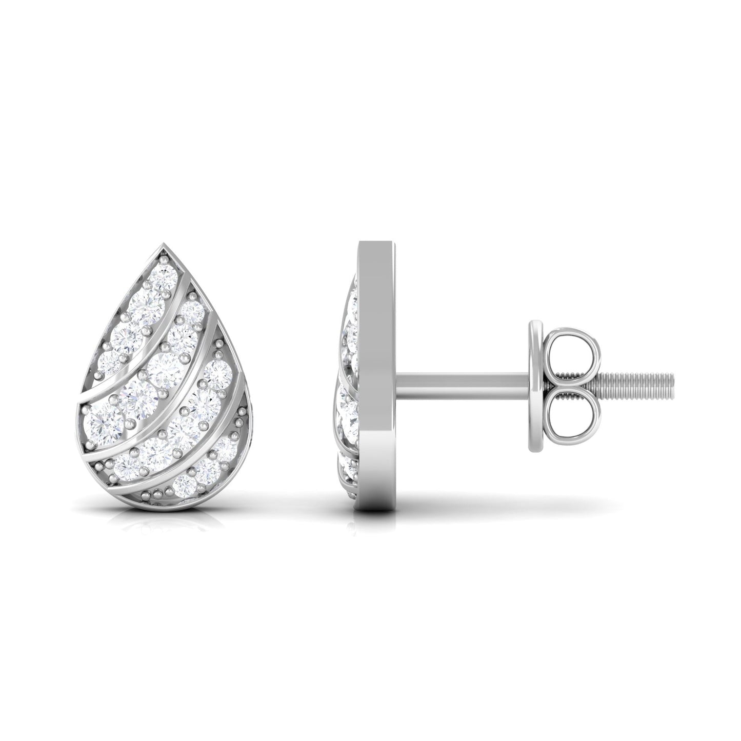 Certified Diamond Teardrop Stud Earrings For Her
