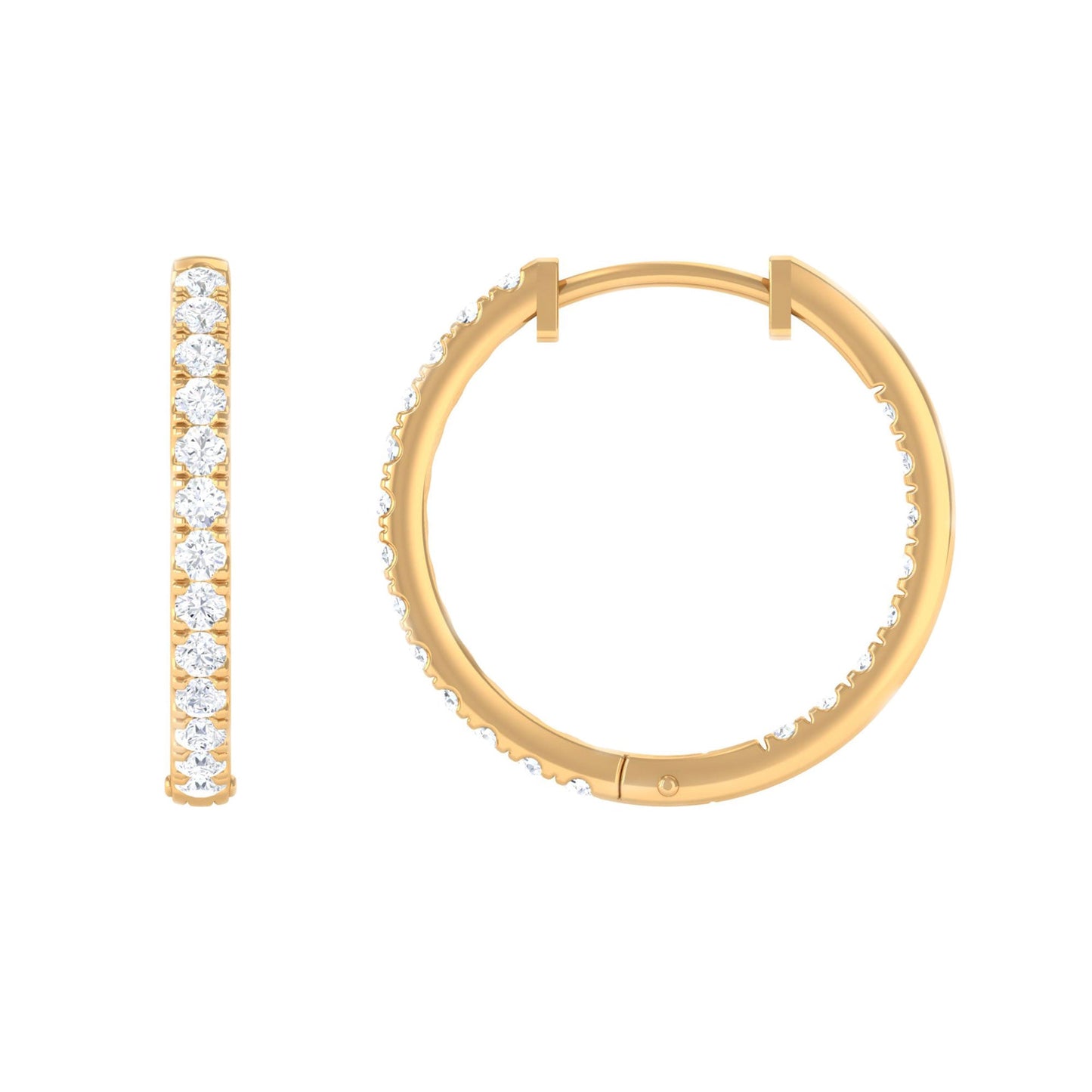 Classic Diamond Hoop Earrings with Certificate