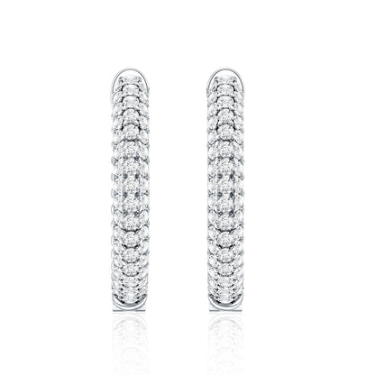 Classic Diamond Hinged Hoop Earrings with Certificate