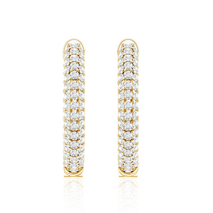 Classic Diamond Hinged Hoop Earrings with Certificate