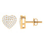 Natural Diamond Heart Earrings with Screw Back
