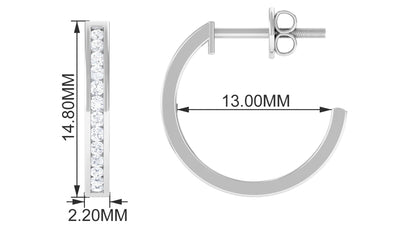 Diamond Hinged Hoop Earrings in Channel Setting
