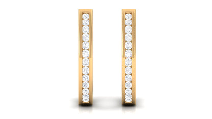 Diamond Hinged Hoop Earrings in Channel Setting