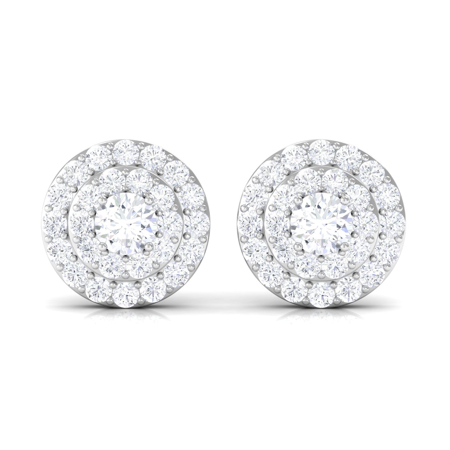 Natural Diamond Cluster Earrings with Certificate