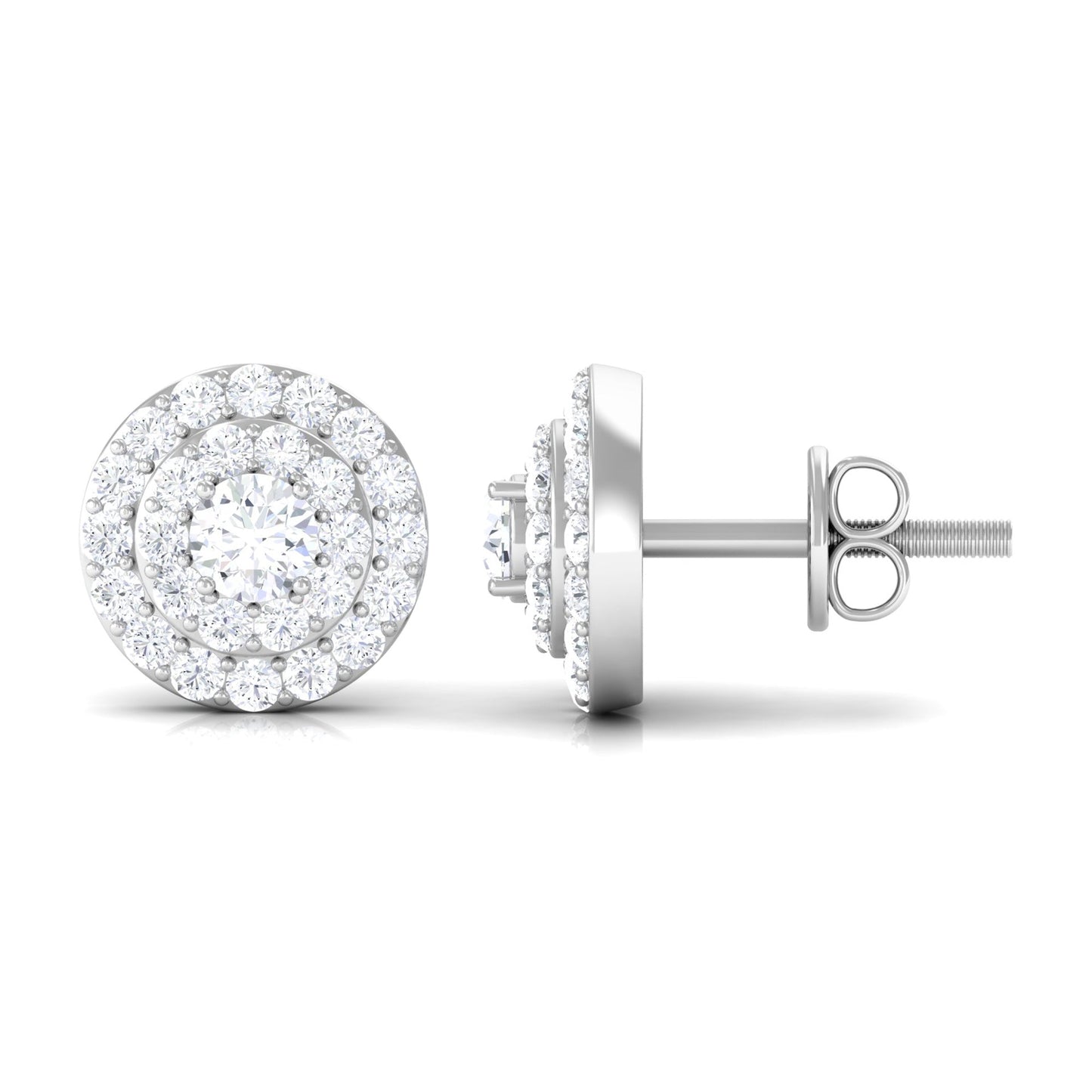 Natural Diamond Cluster Earrings with Certificate