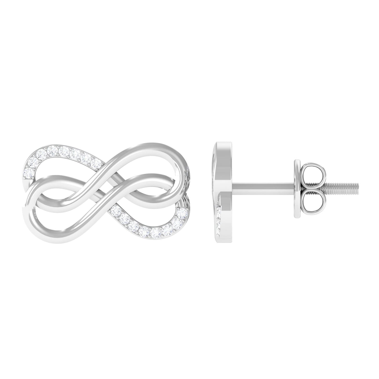 Diamond Twin Infinity Stud Earring