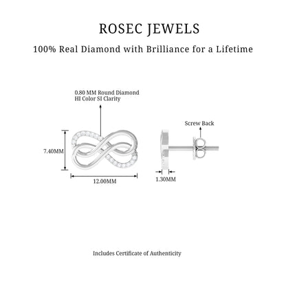 Diamond Twin Infinity Stud Earring