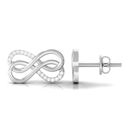 Diamond Twin Infinity Stud Earring