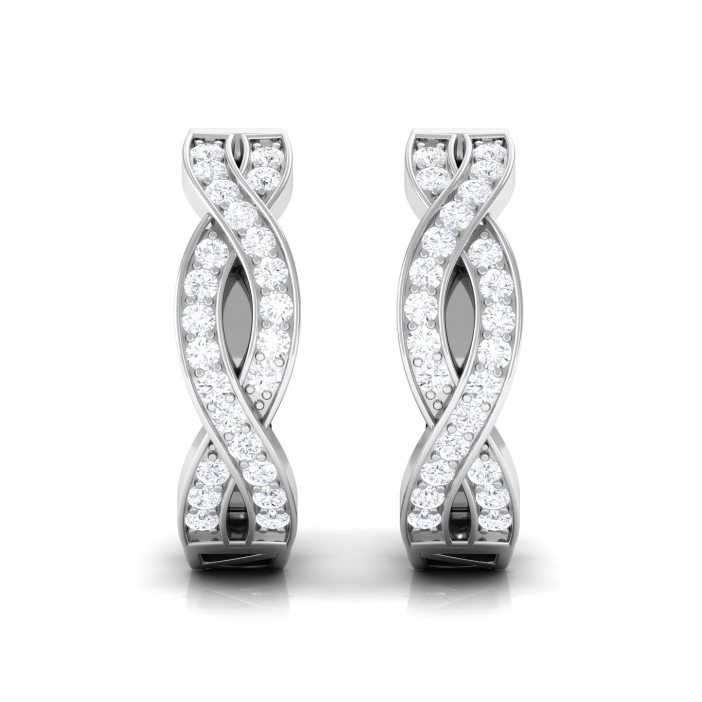 Natural Infinity Style Diamond Hoop Earrings