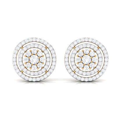 Flower Inspired Diamond Halo Stud Earrings