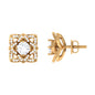 Natural Diamond Art Deco Earrings with Screw Back