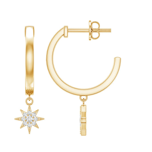 Certified Diamond Star Drop Earrings
