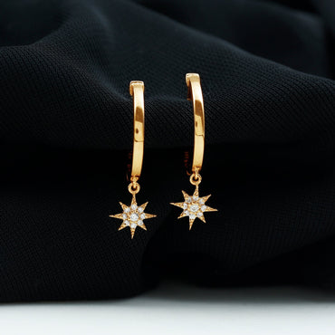 Certified Diamond Star Drop Earrings