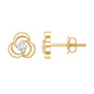 Diamond Swirl Stud Earring with Screw Back