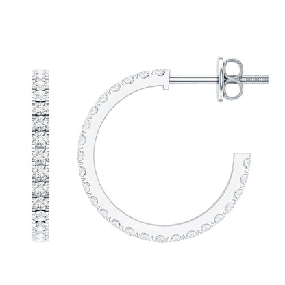 Round Shaped Diamond Hoop Earrings