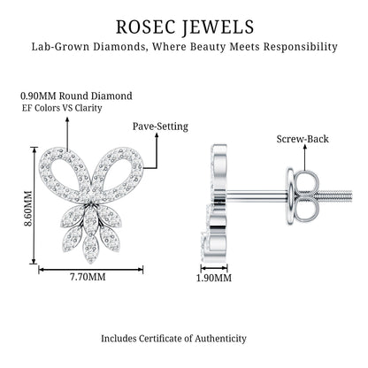 Certified Diamond Bow Earrings For Her
