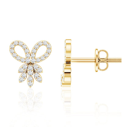 Certified Diamond Bow Earrings For Her
