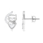 Heart Diamond Cat Stud Earrings For Women