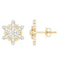 Certified Diamond Snowflake Stud Earrings