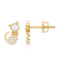 Certified Diamond Cat Kitty Earrings