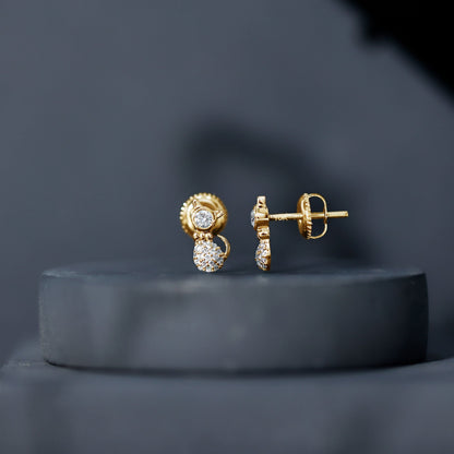 Certified Diamond Cat Kitty Earrings