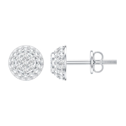 Certified Diamond Bridal Stud Earring with Screw Back