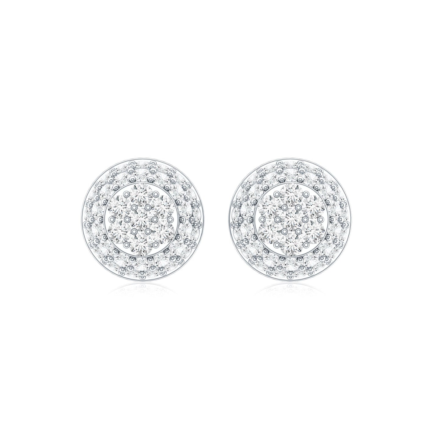 Certified Diamond Bridal Stud Earring with Screw Back