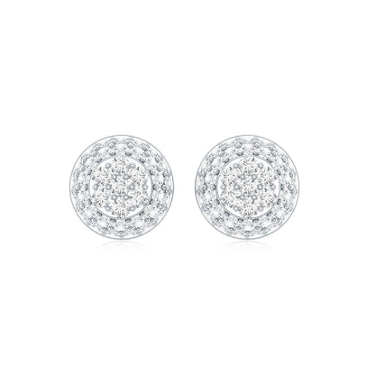 Certified Diamond Bridal Stud Earring with Screw Back